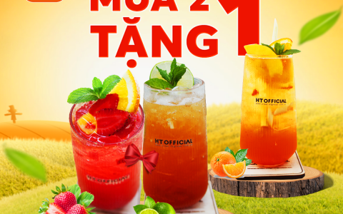 SIÊU KHUYẾN MÃI TẠI HT OFFICIAL – MUA 2 TẶNG 1 TRÀ TRÁI CÂY TƯƠI MÁT